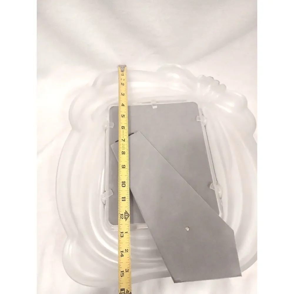 LARGE MIKASA 15x14‎ CRYSTAL BOW Frame for 7x9 Picture Wedding Regency Frosted